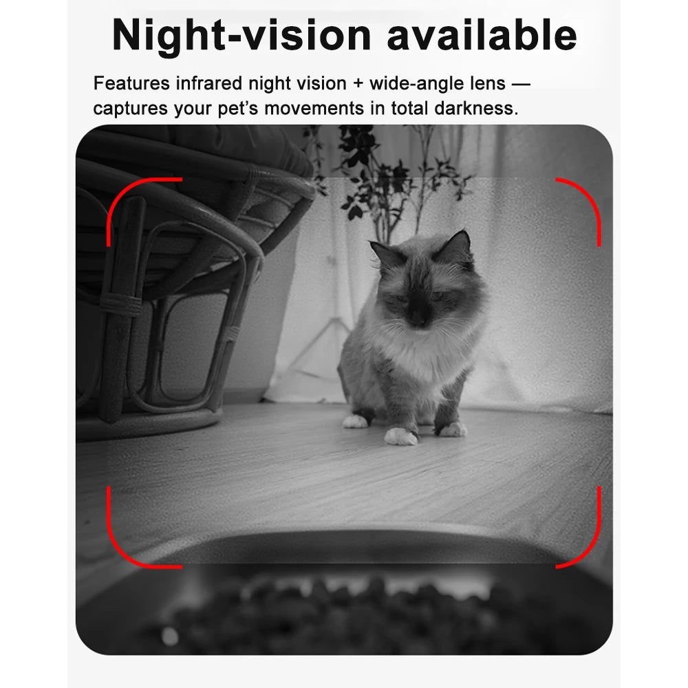 Nityers Automatic Cat Feeder With HD Night Vision WiFi