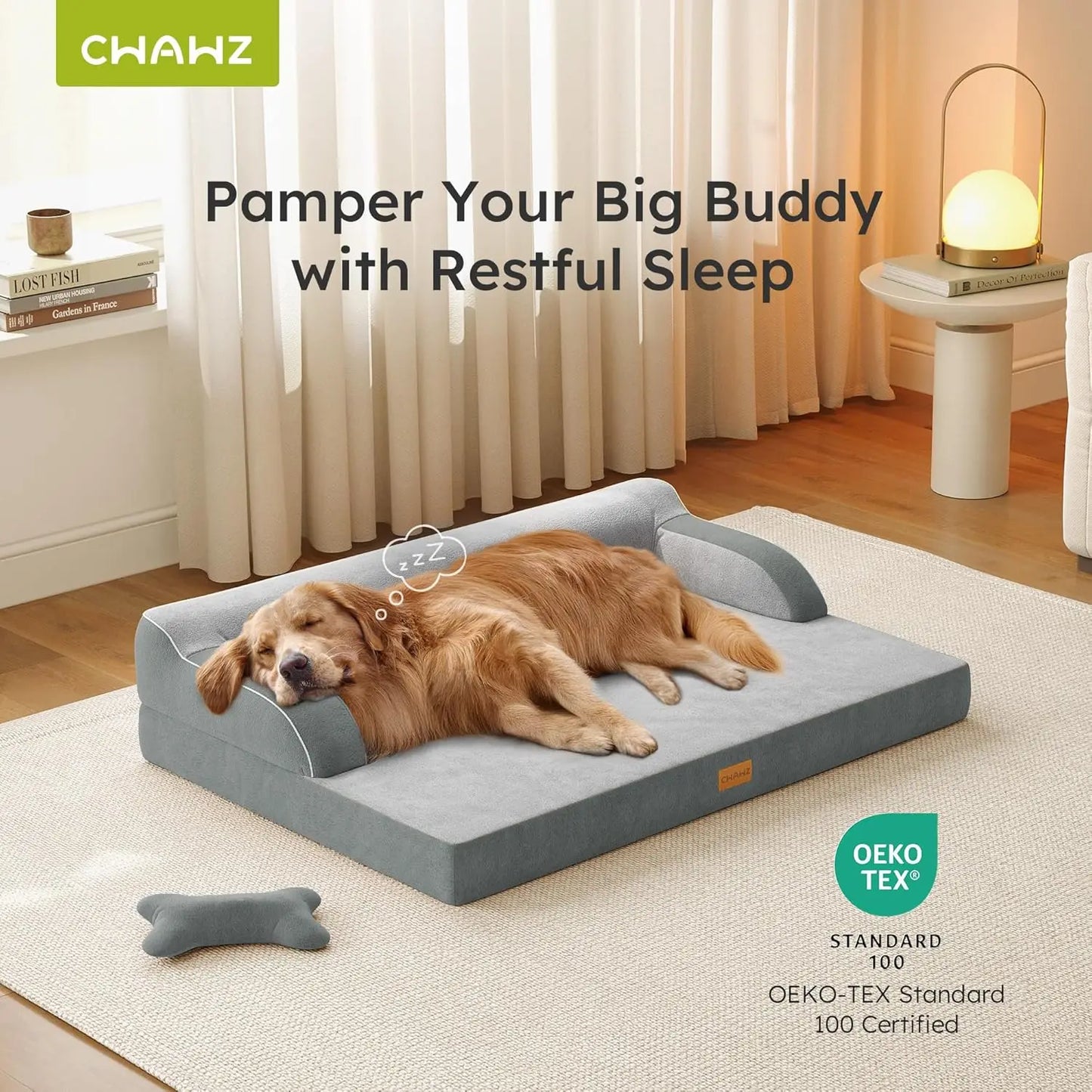 Orthopedic Cooling Memory Foam Dog Bed With Waterproof Cover