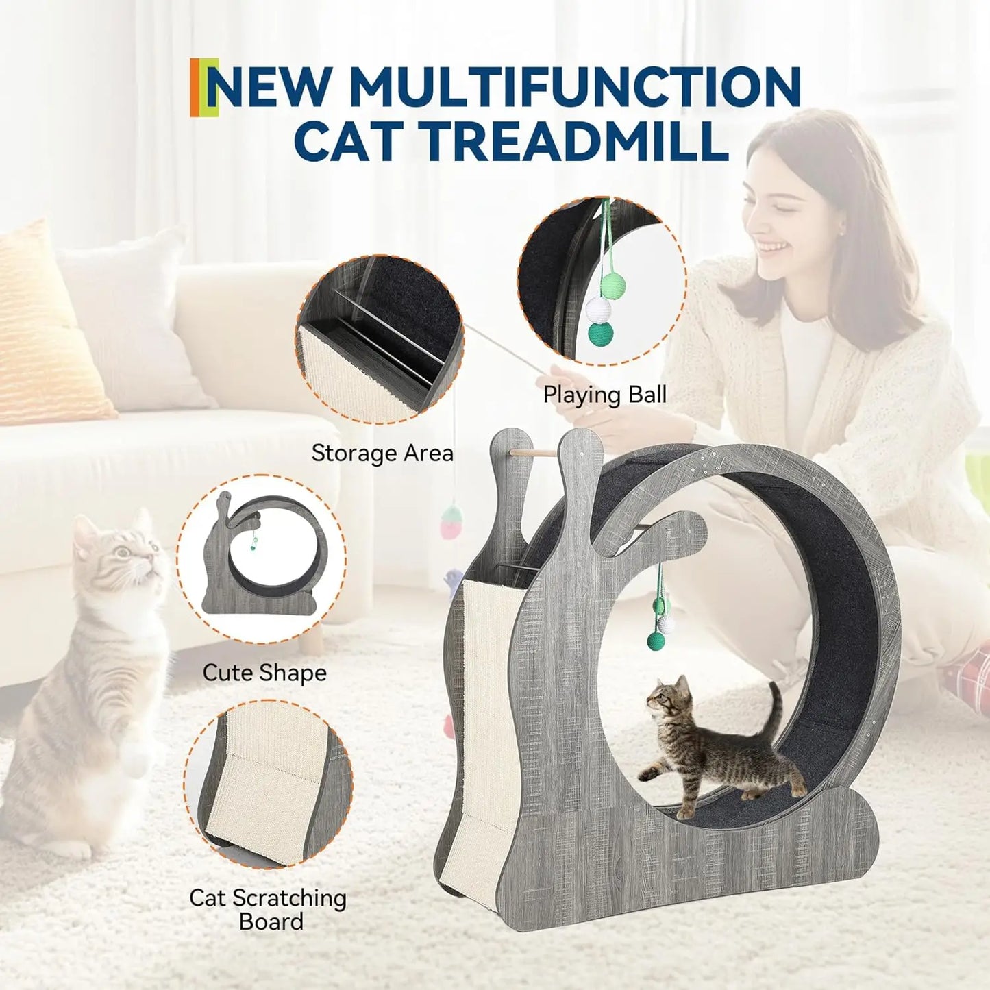 HiMISS Cat Exercise Wheel Indoor Treadmill For Fitness