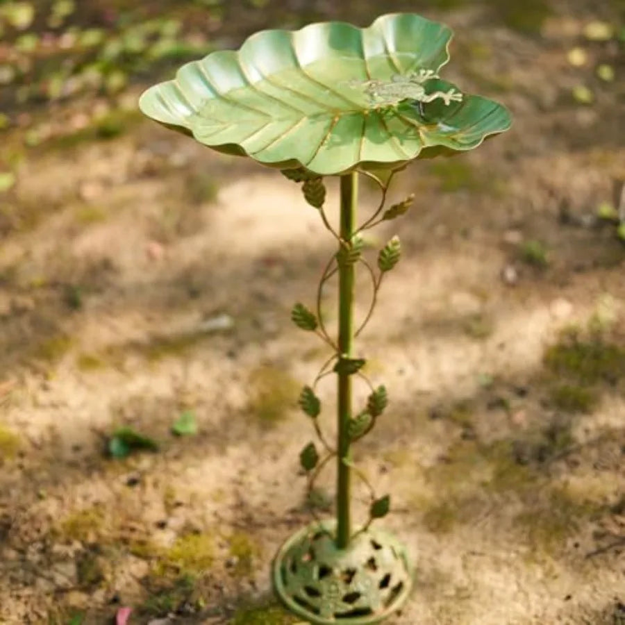 Cast Iron Pedestal Bird Bath For Outdoors Garden Decor