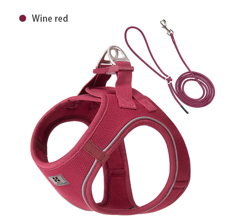 Dog Harness Leash Set for Small-To-Medium Dogs Reflective Adjustable