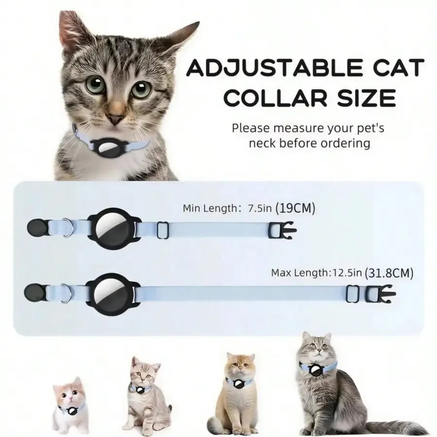Breakaway Reflective Cat Collar With AirTag Holder Ultra Lightweight QR ID Tag