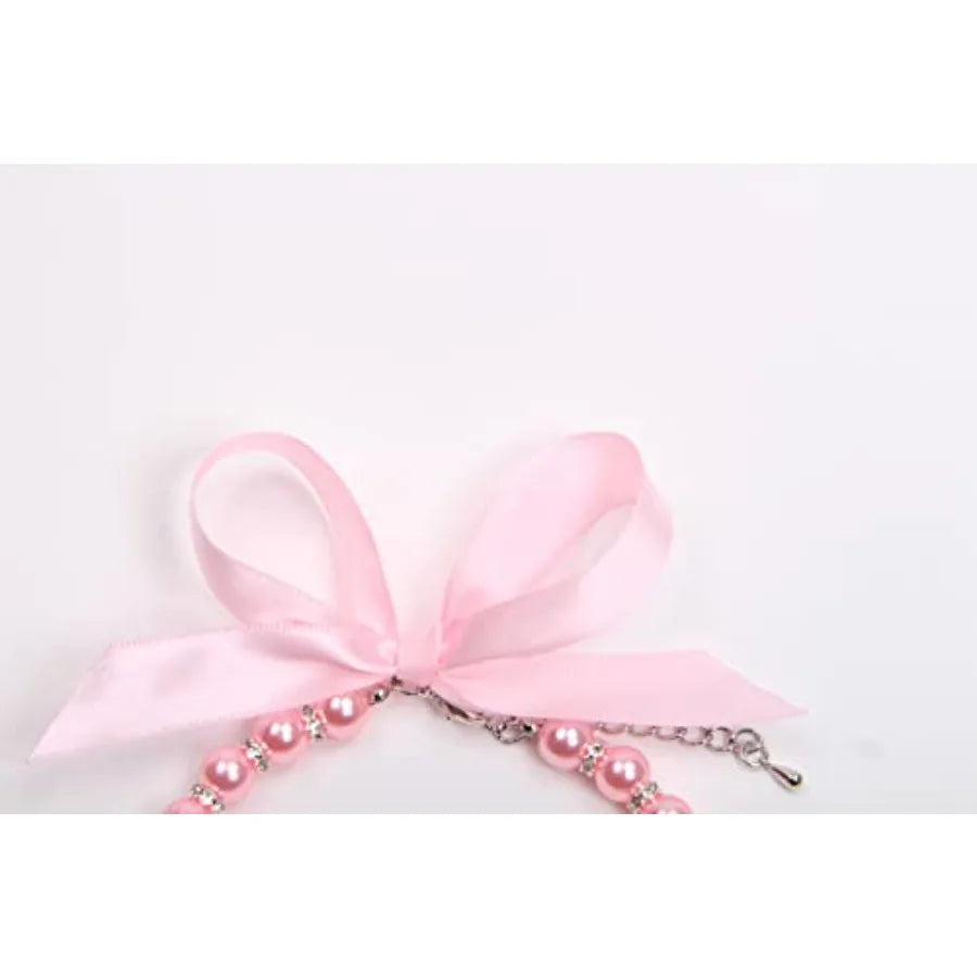 Pearl Necklace Collar With Bling Accessories For Dogs And Cats