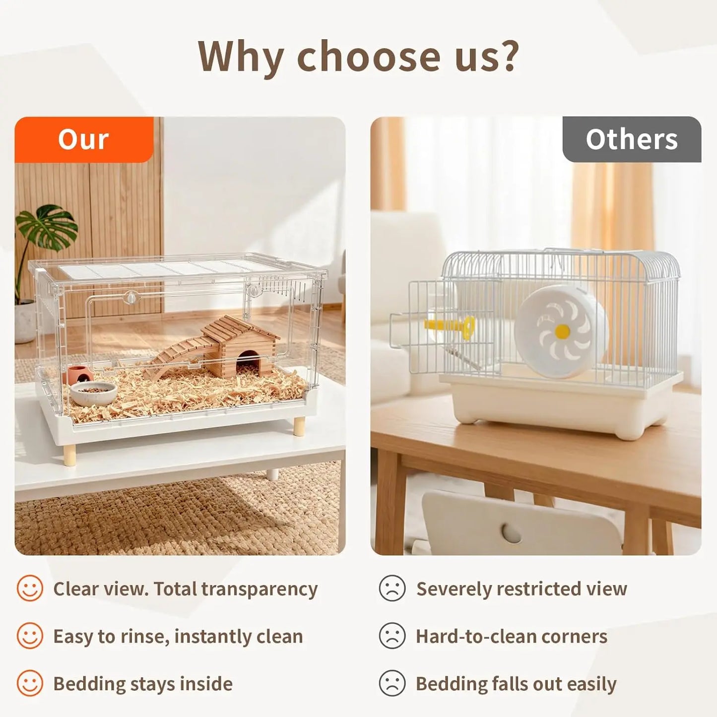 Transparent Acrylic Hamster Cage For Small Animals