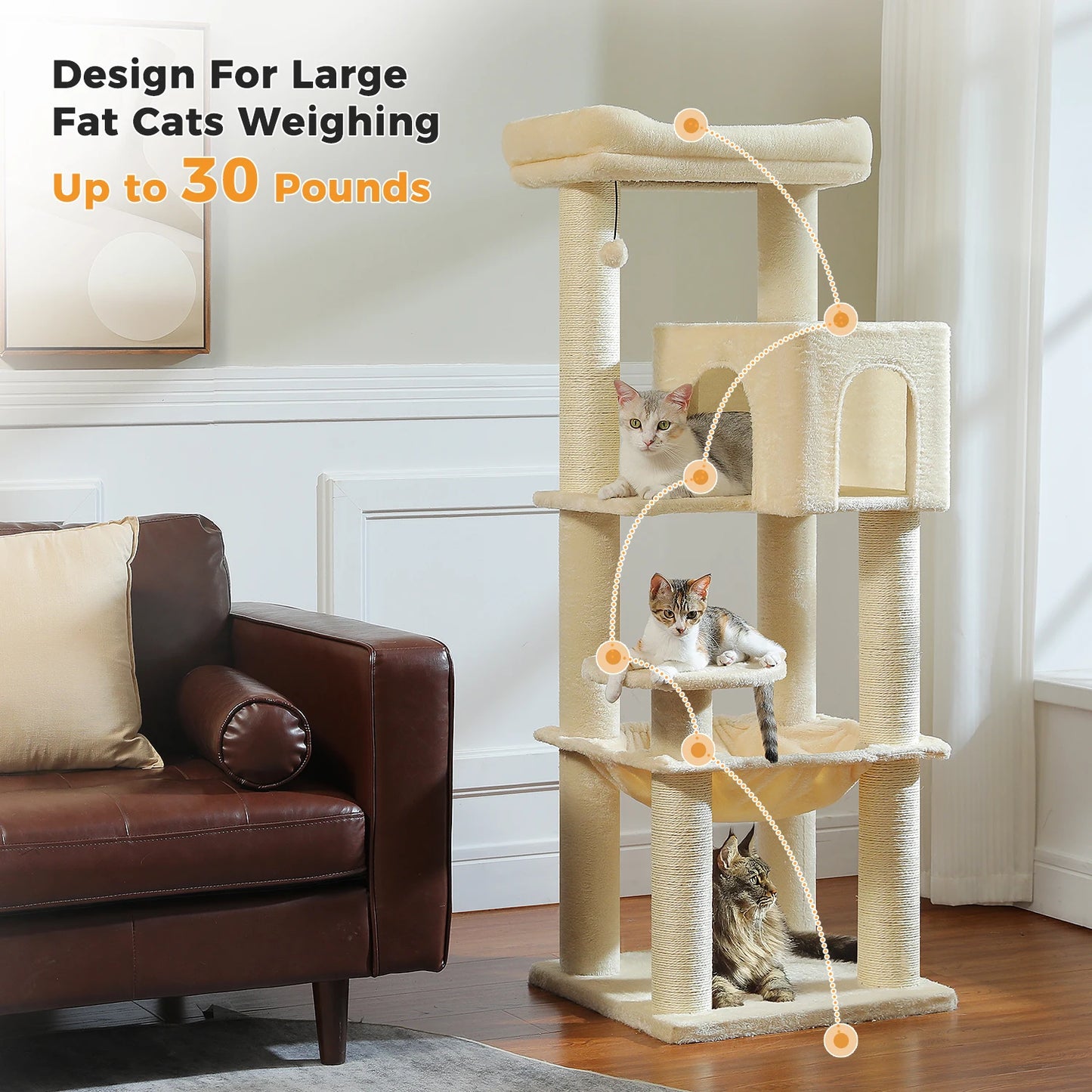 PAWZ Road Cat Tree With Scratching Posts And Durable Condo