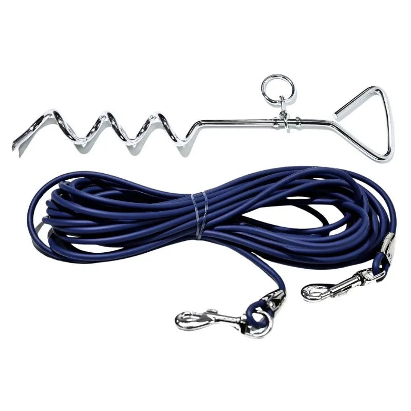 Heavy Duty Dog Tie Out Cable With Ground Stake Outdoor