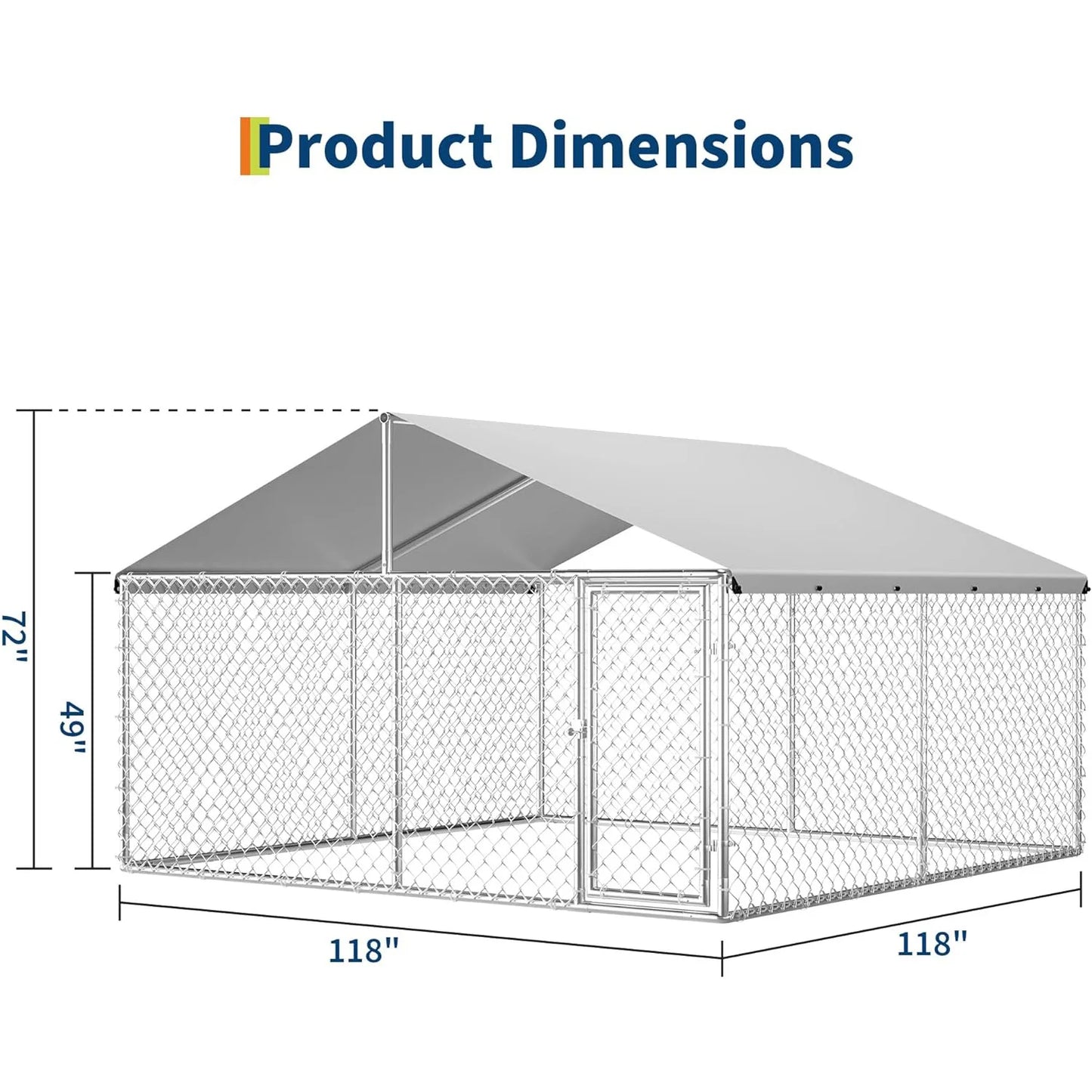 HiMISS Heavy Duty Outdoor Dog Kennel With Waterproof UV Cover