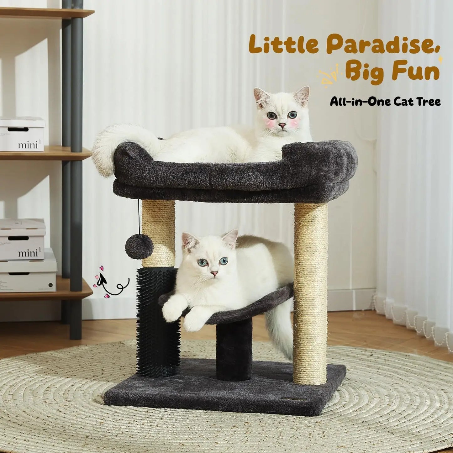 OEINGCN Cat Tree Tower With Scratching Post And Plush Bed