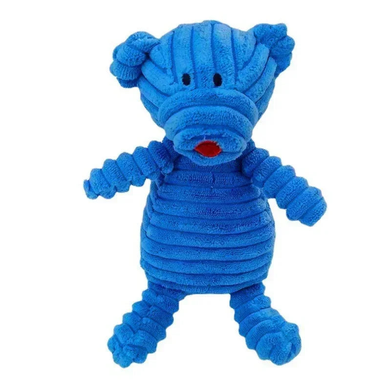Plush Dog Toy Squeaky Bite Resistant Corduroy For All Dogs