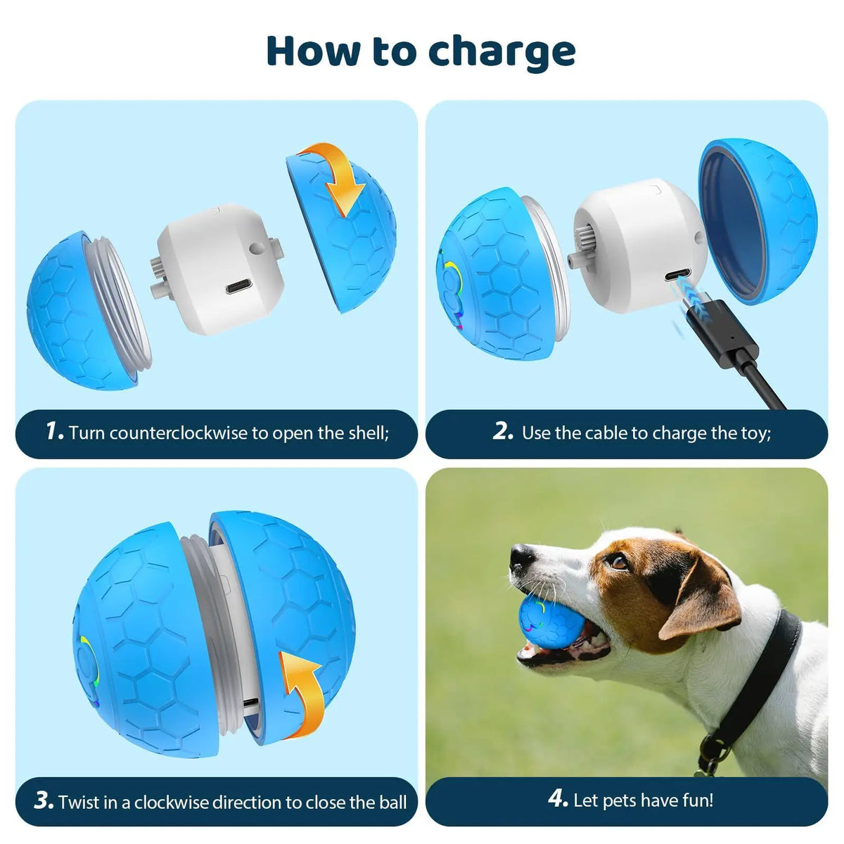 Interactive Electronic Dog Toy Ball With Automatic Bouncing LED Lights