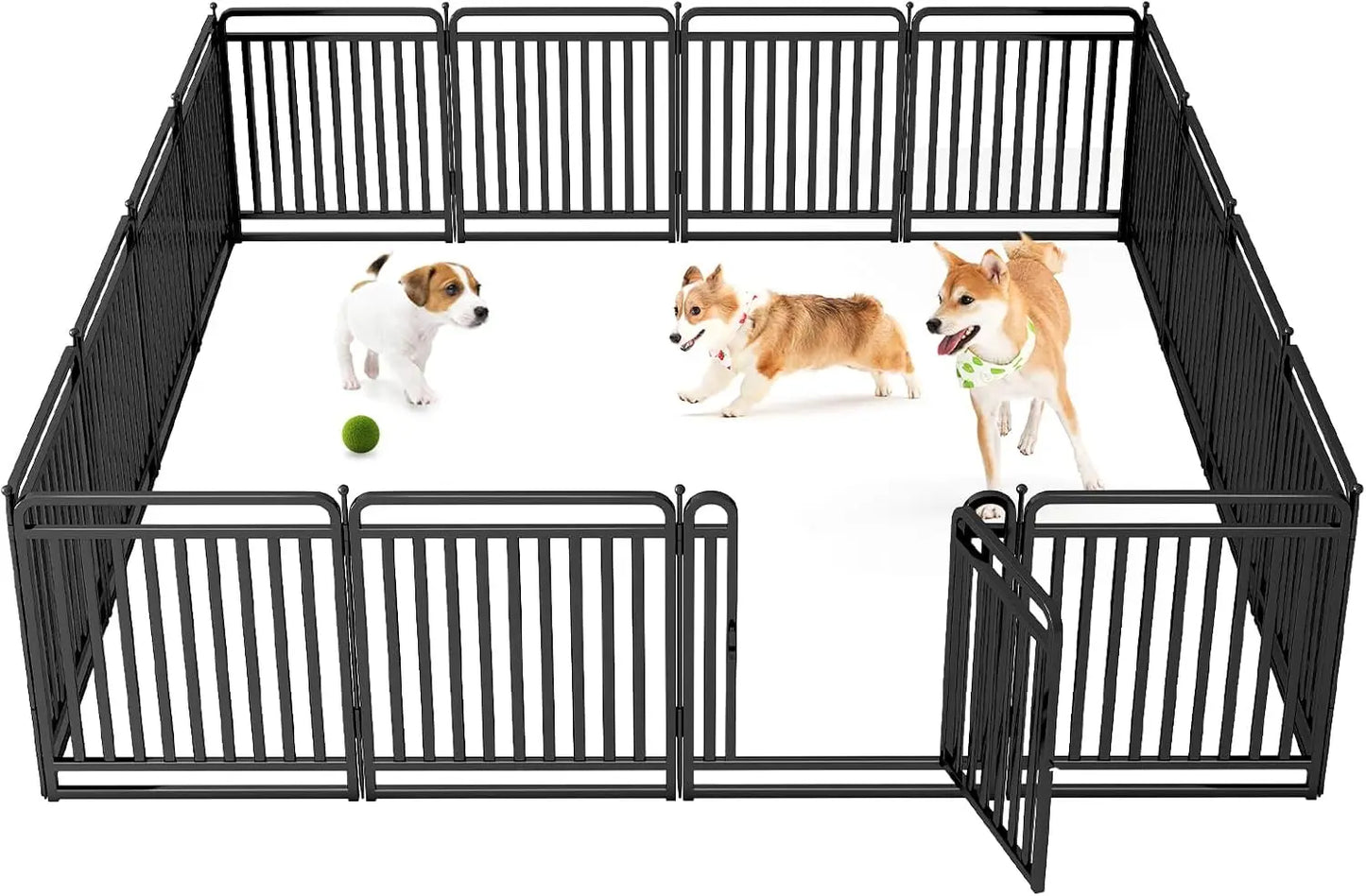 NONEDog Door Foldable Metal Dog Playpen With Durable Outdoor Fence