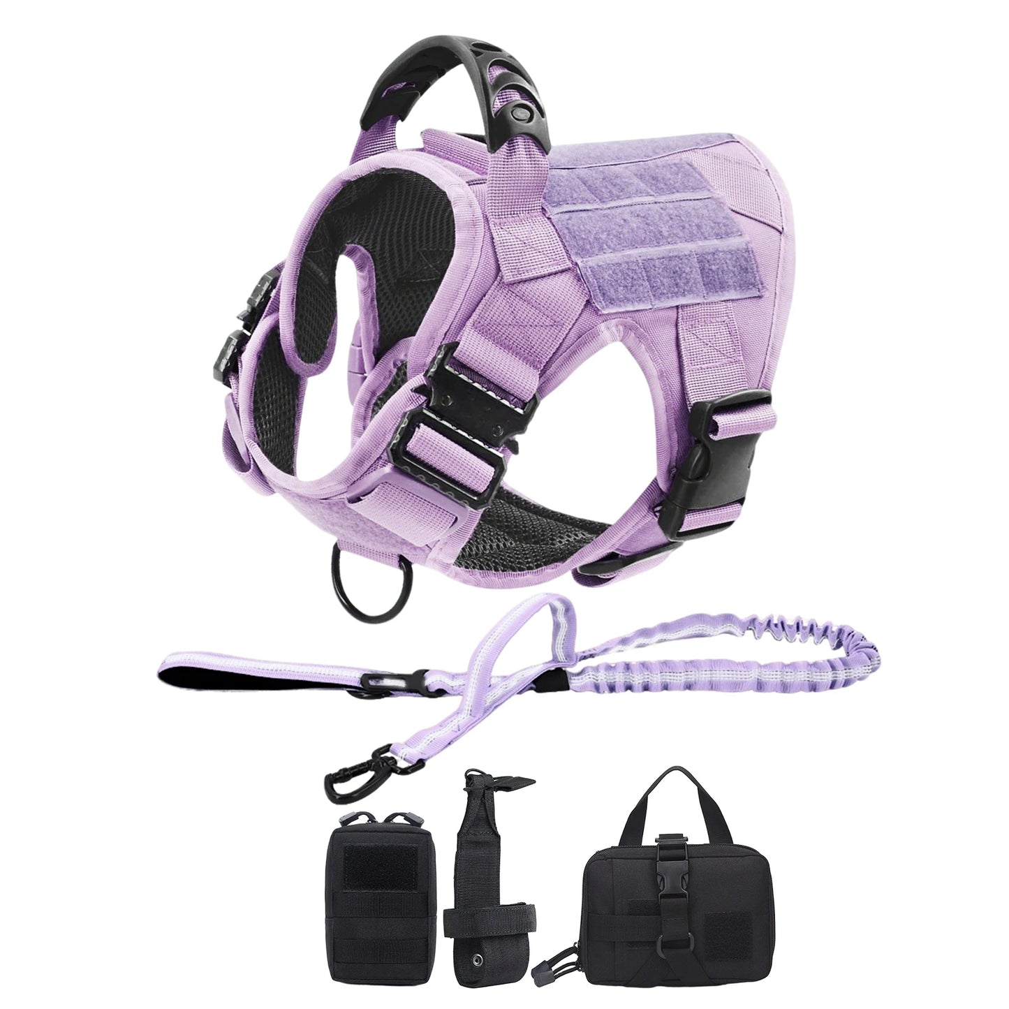 Military Style Padded Nylon Dog Harness With Quick Release Buckle