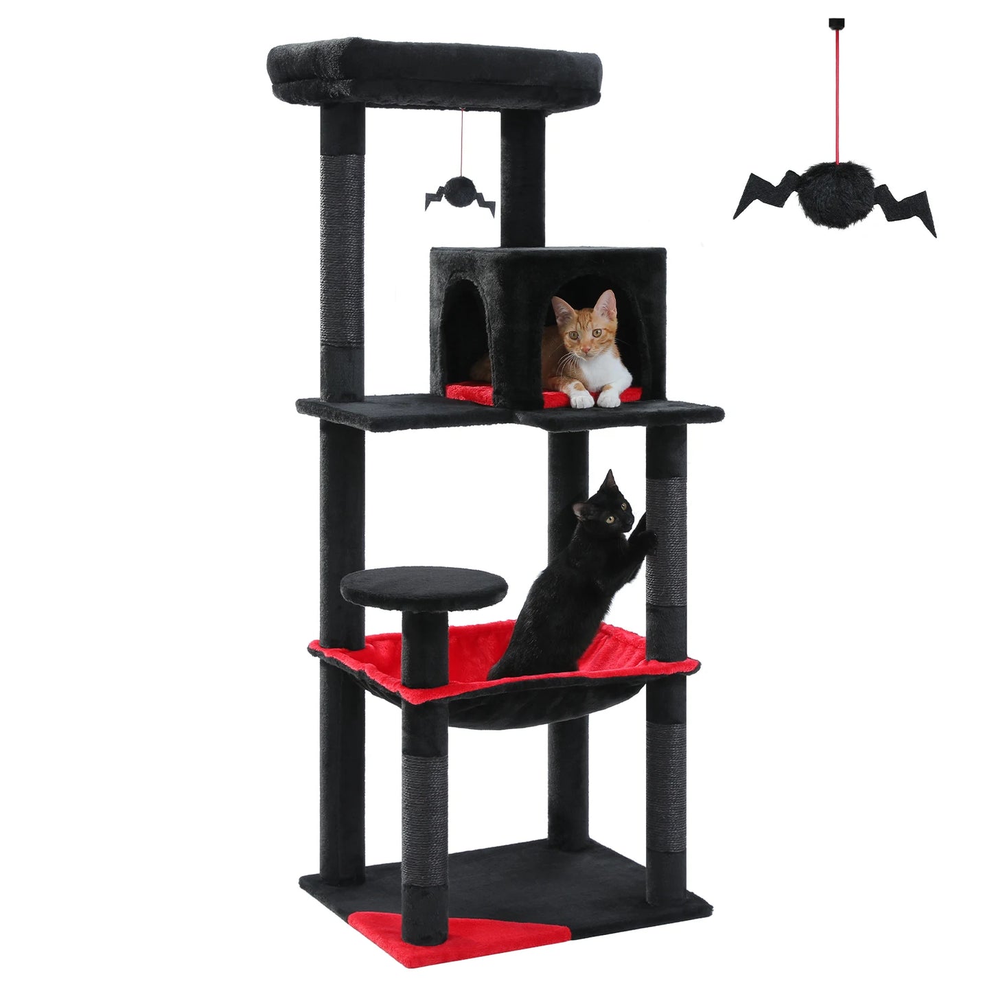 PAWZ Road 5-Level Cat Tree Tower For Indoor Cats With Cozy Condo And Hammock