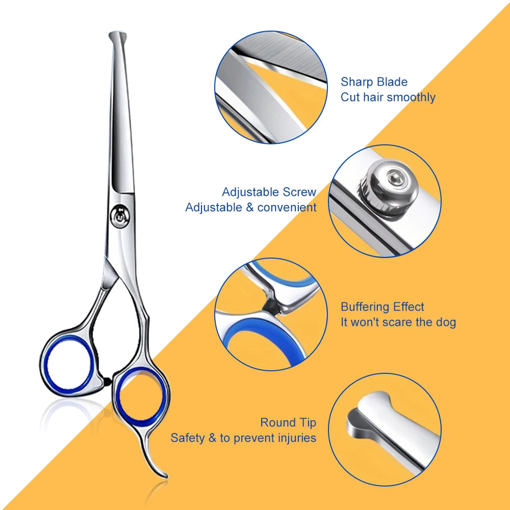 Titanium Coated Professional Dog Grooming Scissors 7 In 1