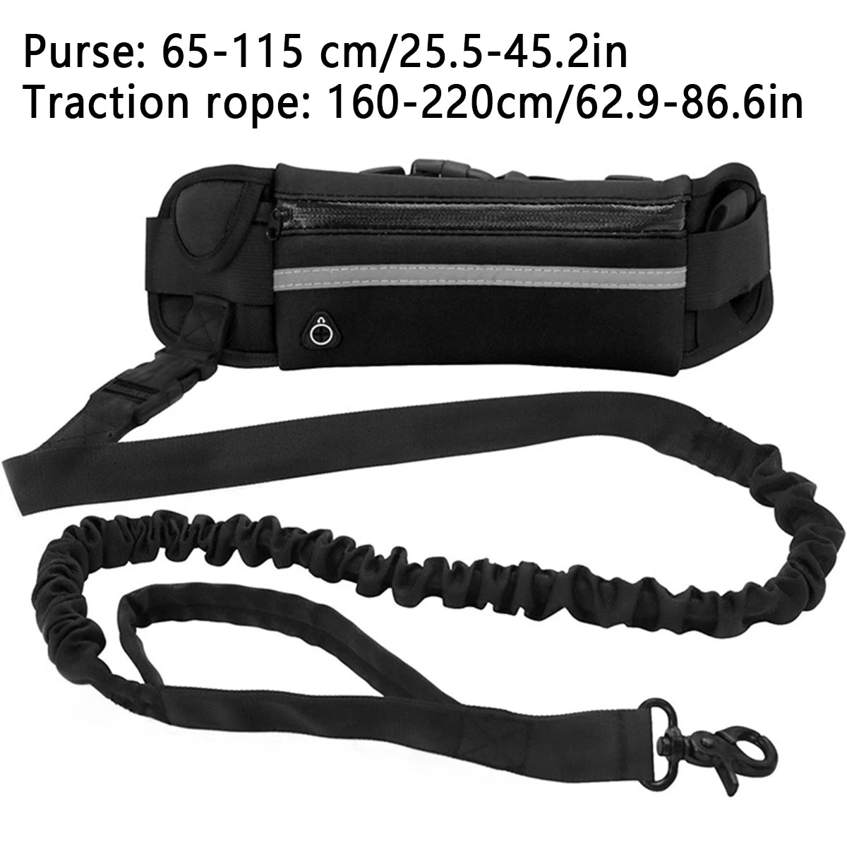 Reflective Hands Free Dog Leash With Waist Bag