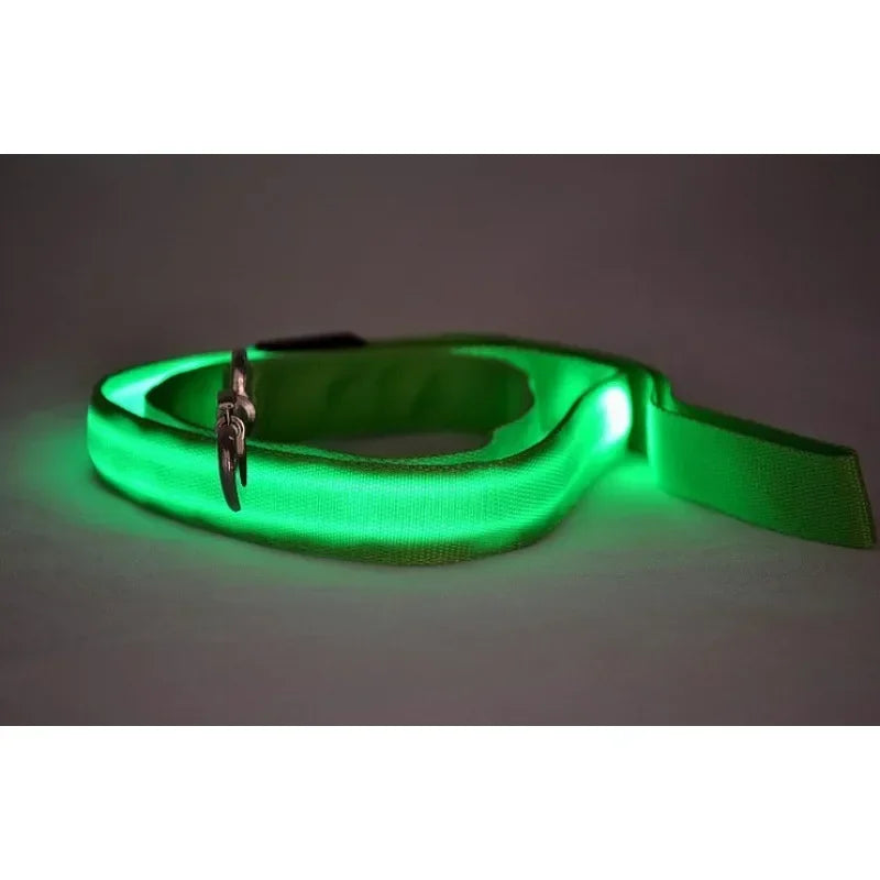 Flashing LED Dog Leash And Harness With Glowing Safety Light