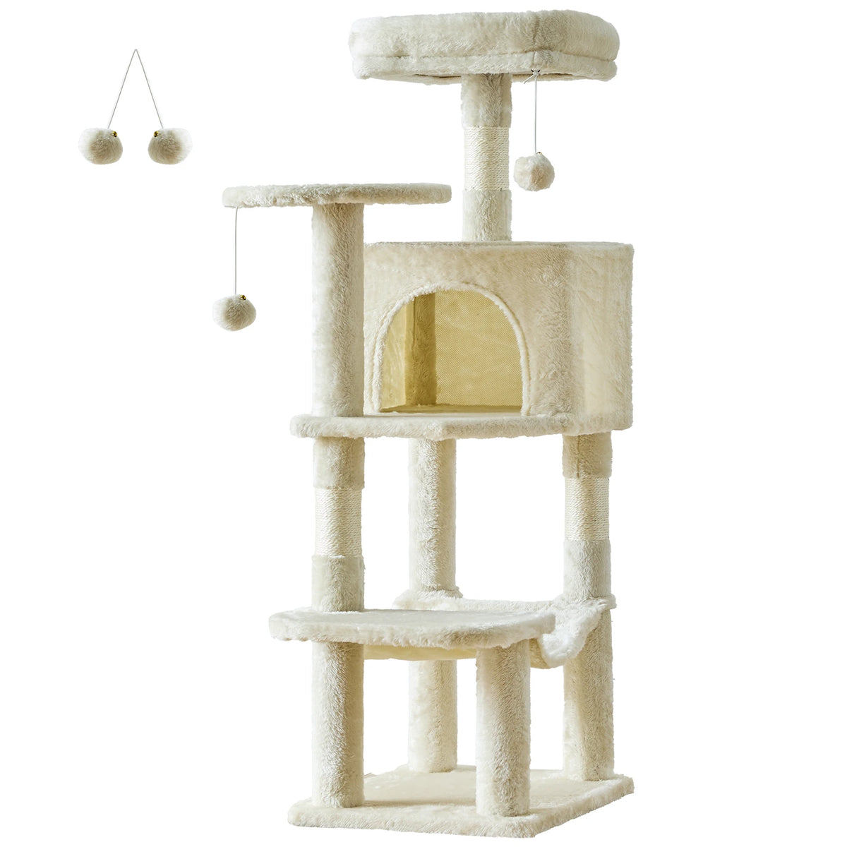 JHK Four Tier Cat Tree Featuring Sisal Posts For Pets