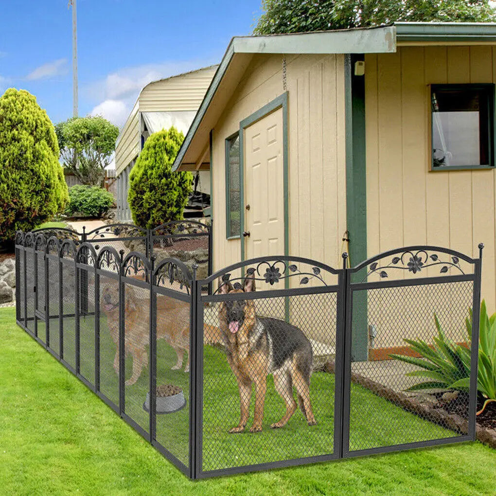 Bingopaw Foldable Metal Dog Playpen Exercise Fence With Gate