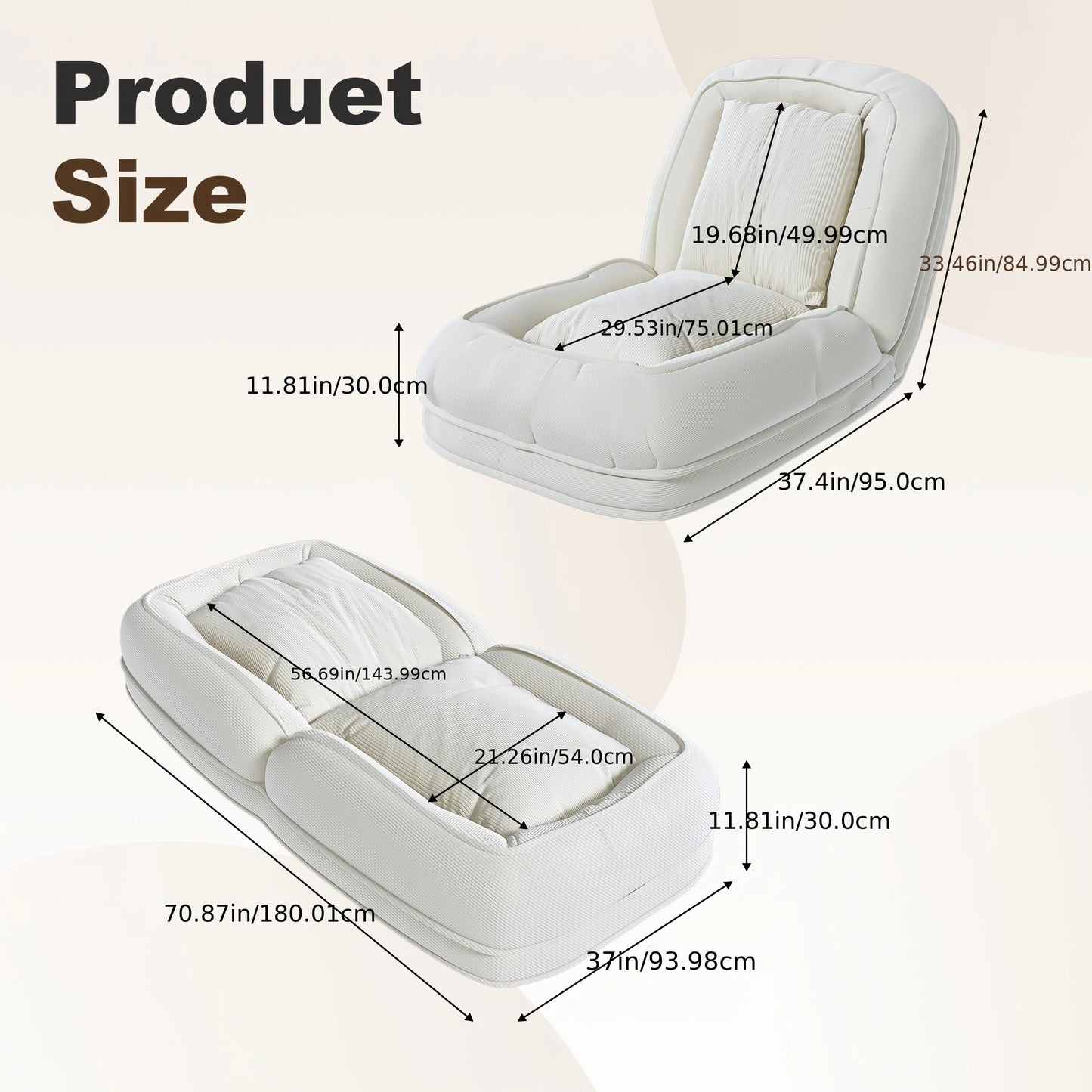 Upholstered Pet And Human Sofa Bed With Adjustable Positions