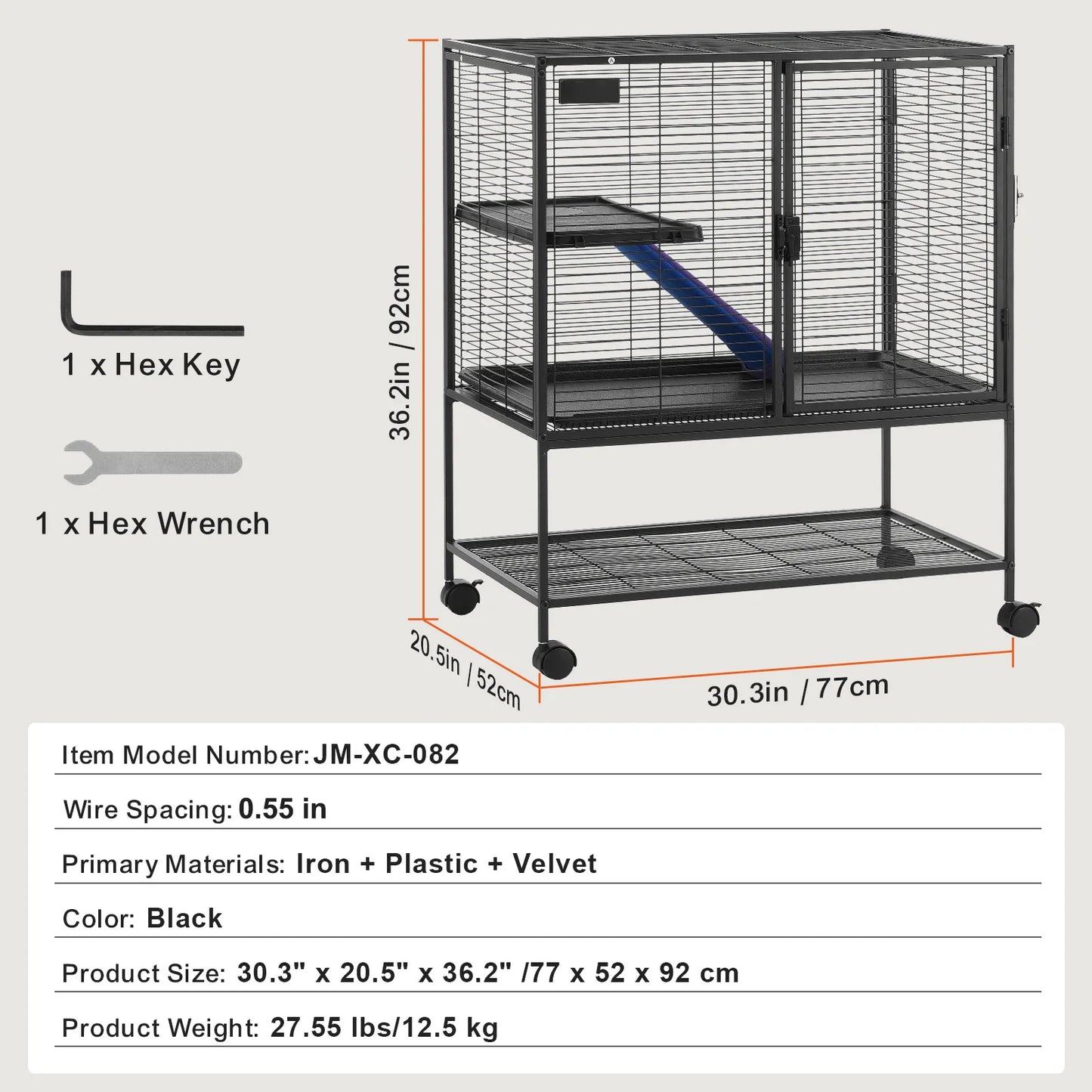 NONECN Ferret Cage 4-Tier Critter Nation