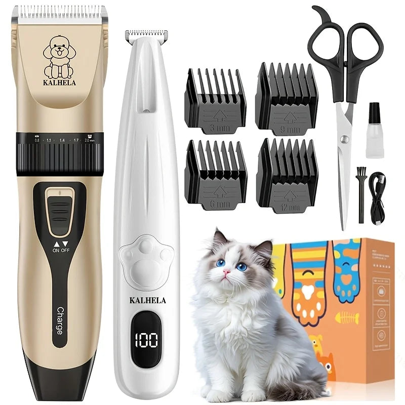 2-in-1 Pet Grooming Kit With Hair Clipper And Nail Clippers