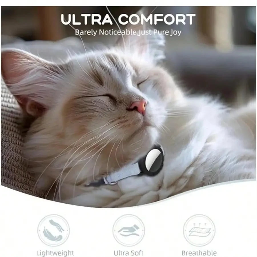 Breakaway Reflective Cat Collar With AirTag Holder Ultra Lightweight QR ID Tag