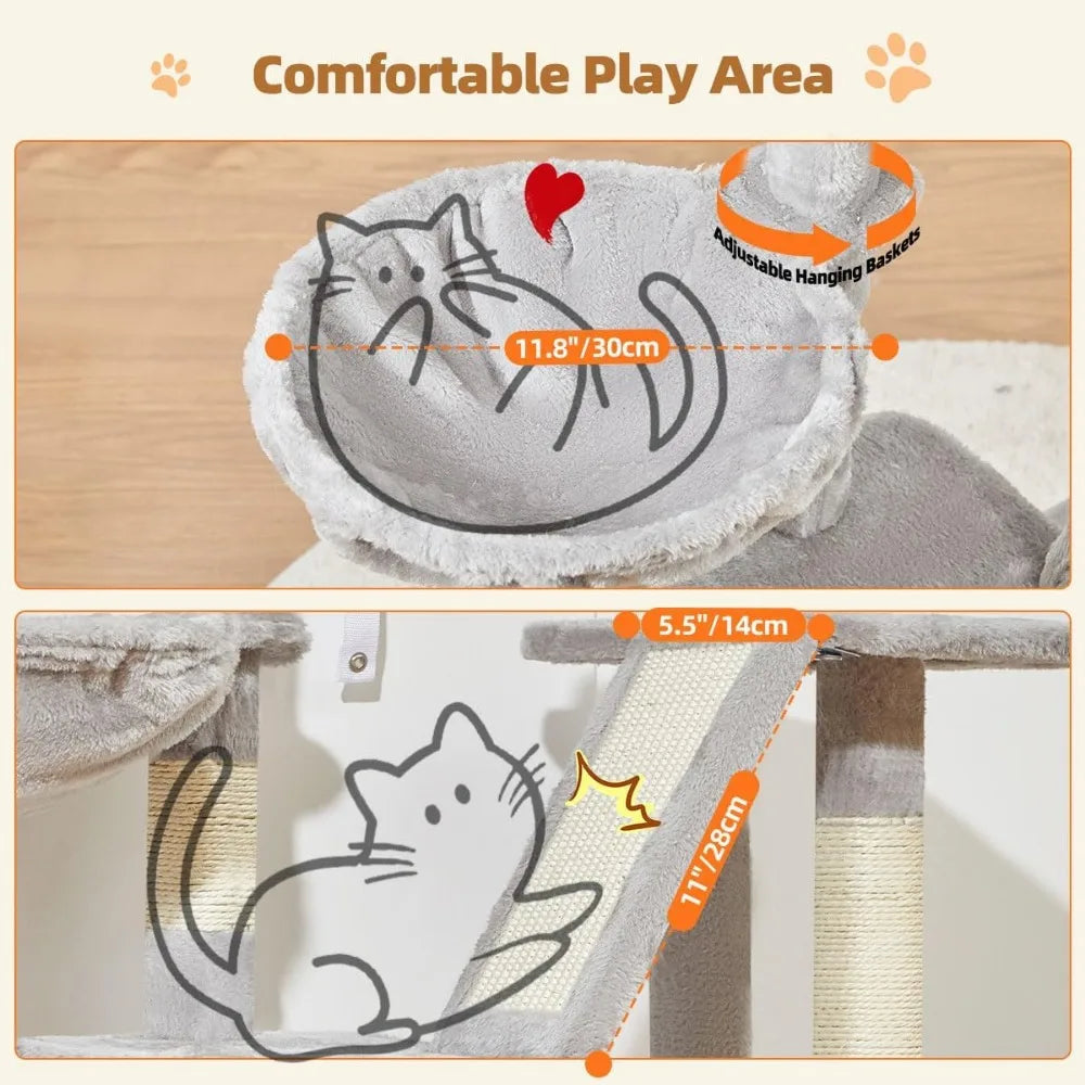 NBVCX Cat Tree With Condo And Plush Perch Indoor Cats
