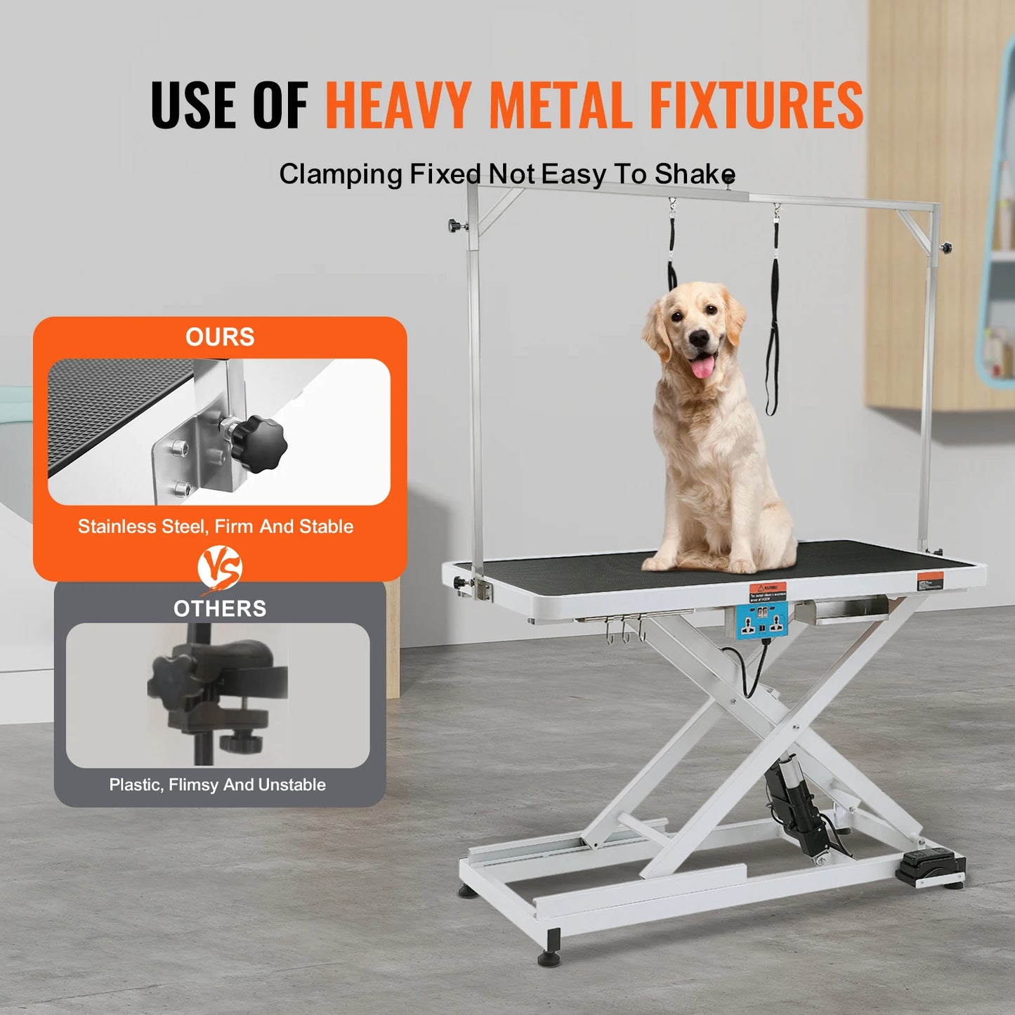 VEVOR Electric Pet Grooming Table With Adjustable Lift And Arm