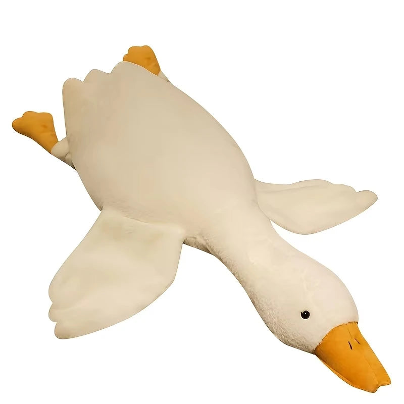 Plush White Duck Dog Toy With Realistic Goose Design