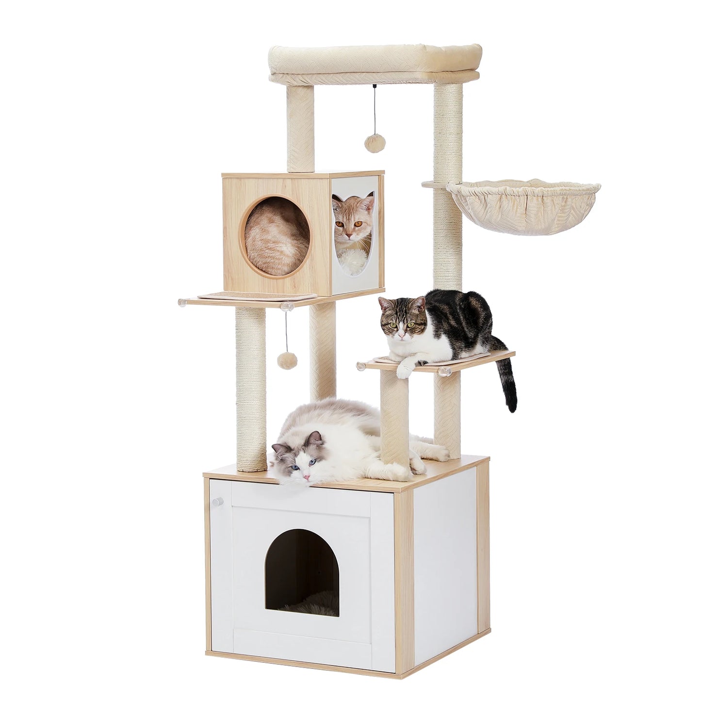 PAWZ Road Cat Tree With Litter Box Enclosure And Storage