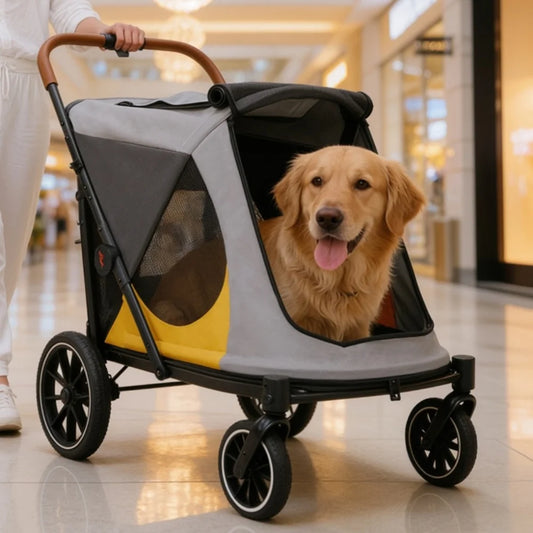 Foldable Dog Stroller Carrier Cup Holder 4 Wheel Jogger 42kg