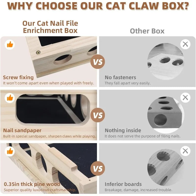 Cat Nail File Enrichment Box Set With Interactive Puzzle Toy