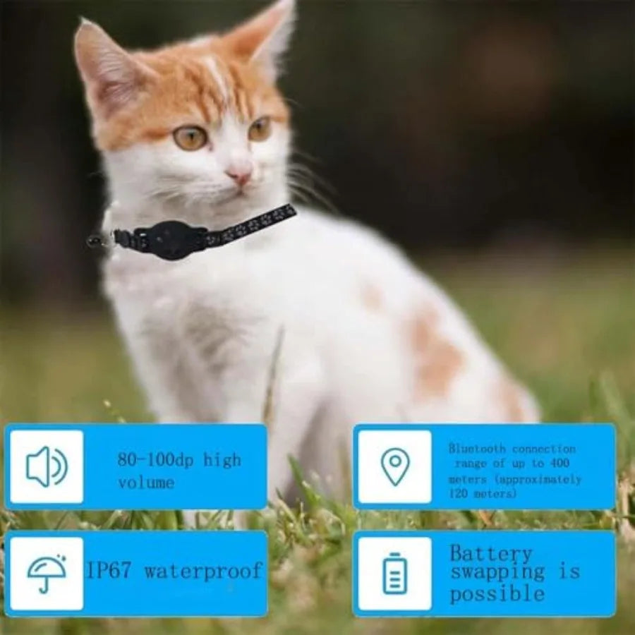 Lightweight Waterproof GPS Pet Tracker Collar for Cats and Dogs