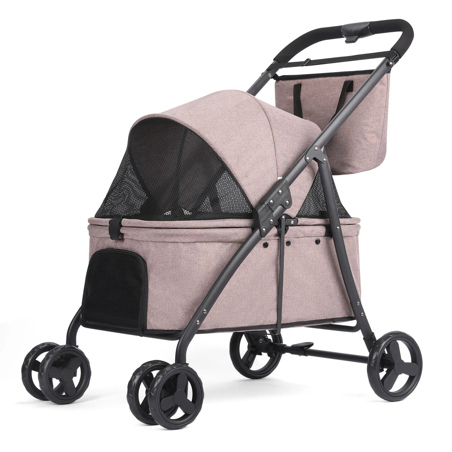 Foldable Dog Stroller Portable 4 Wheel Pet Pushchair Travel Carrier
