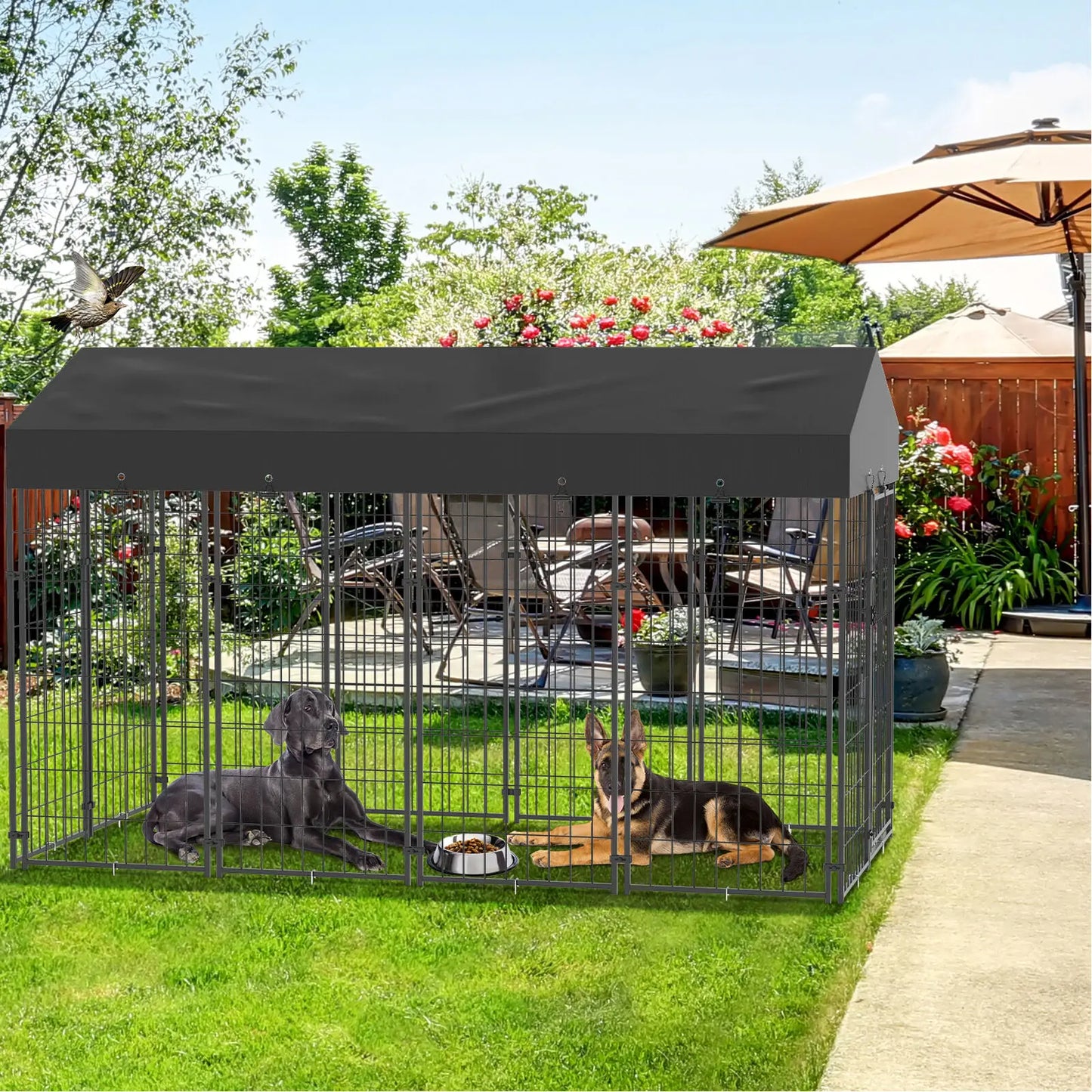 Oversize Dog Cage With Roof Playpen For Outdoor Use