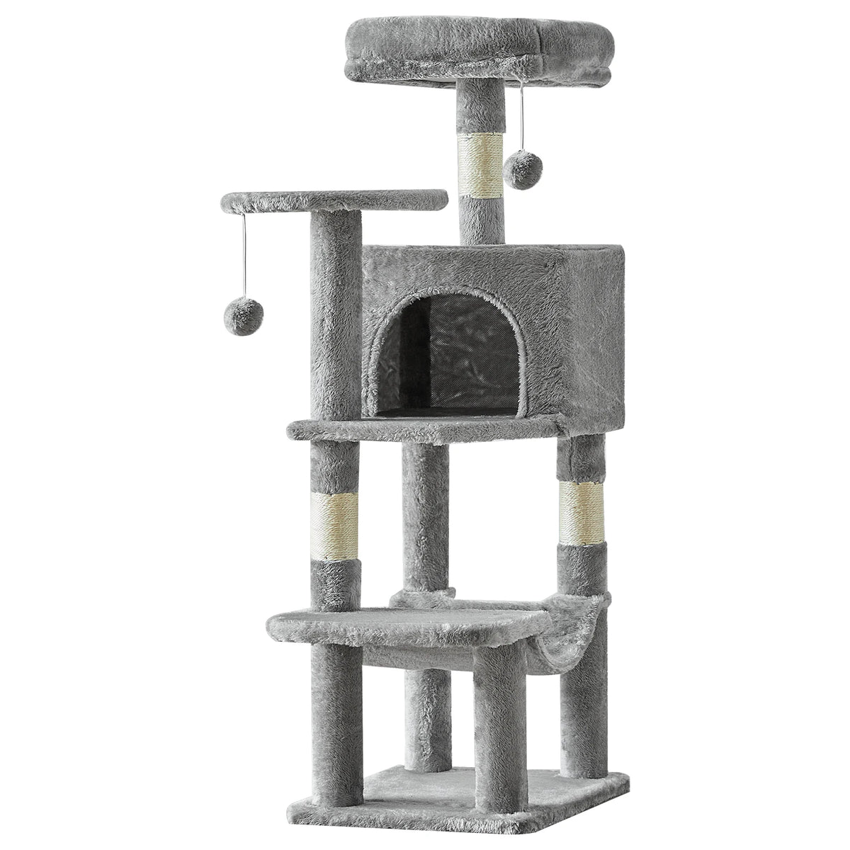 JHK Four Tier Cat Tree Featuring Sisal Posts For Pets