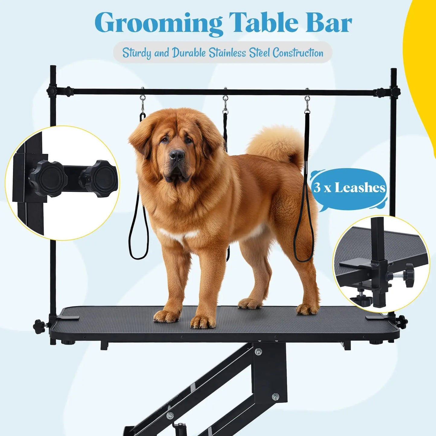 Hydraulic Pet Grooming Table With Adjustable Overhead Arm And Noose