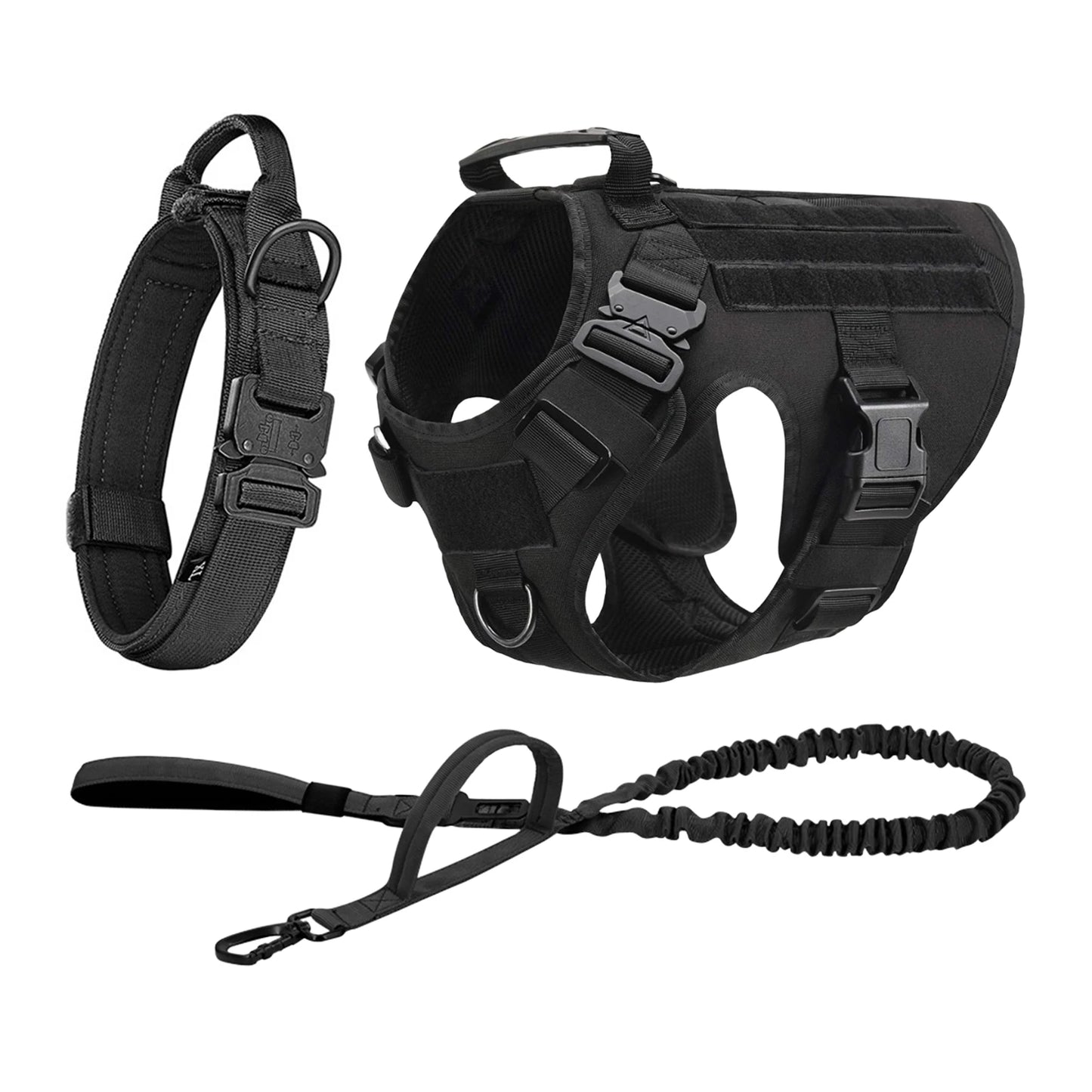 Tactical Dog Harness Vest With Molle Pouches For Medium To Large Dogs