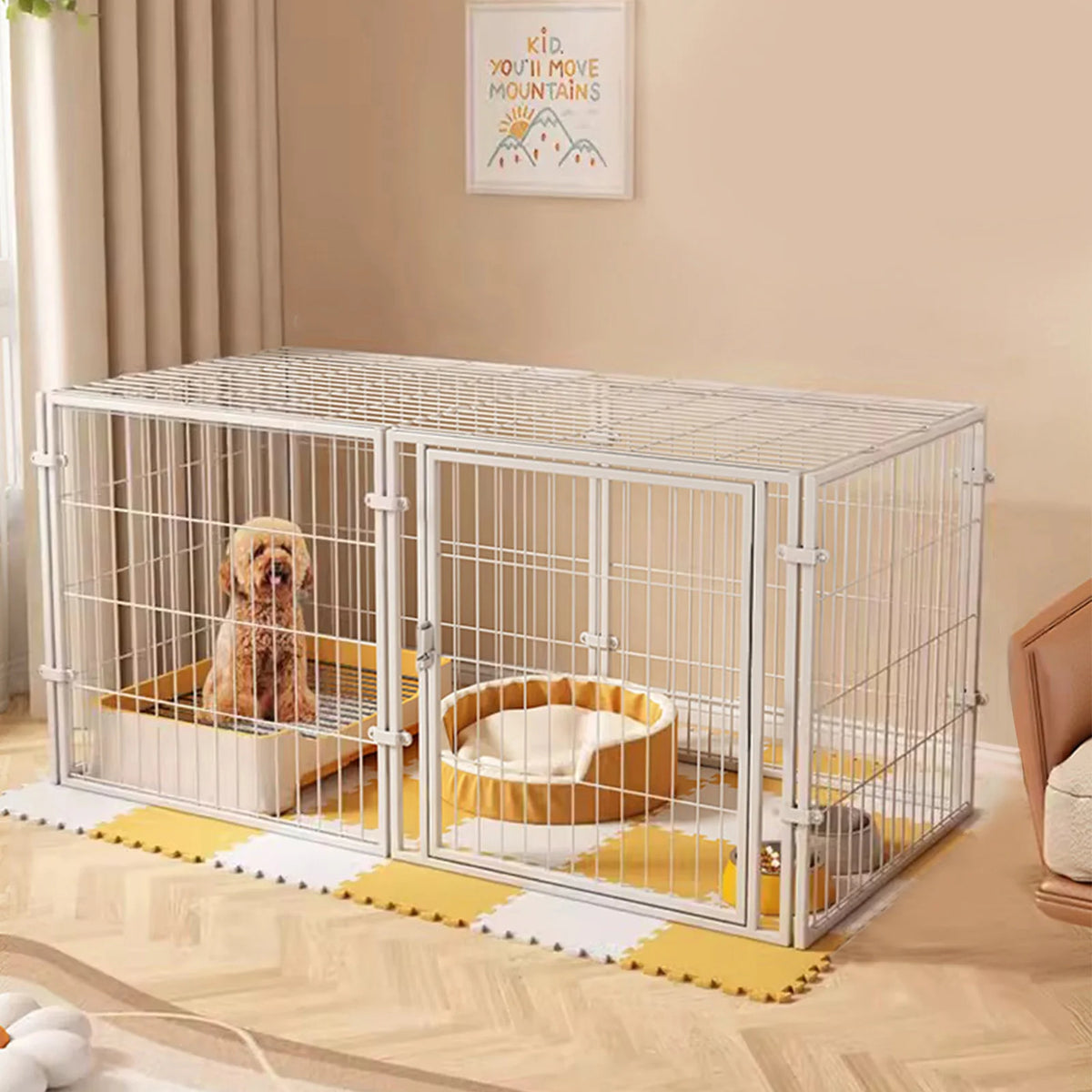 Heavy Duty Wire Dog Crate With Stackable Easy Assembly