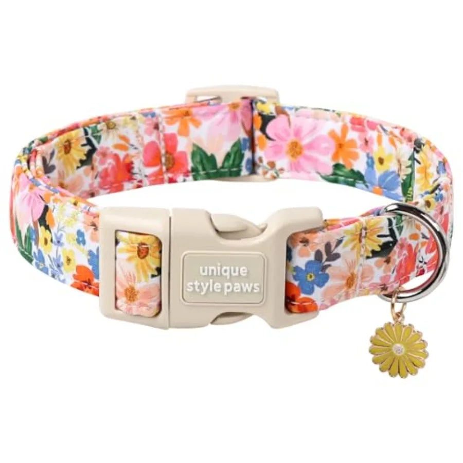 Dog Collar With Pendant Coconut Tree Design Plastic Buckle