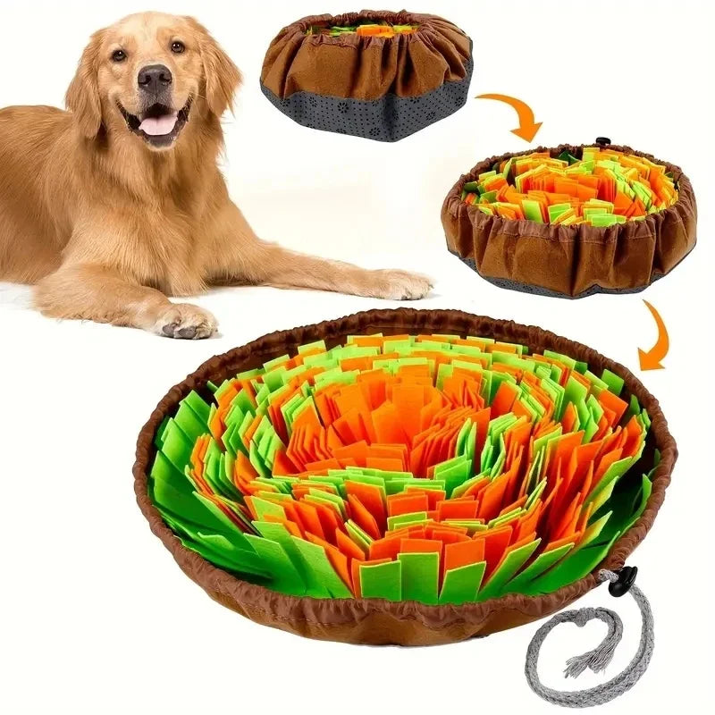 Washable Felt Dog Sniffing Pad Foldable Slow Feeding Mat Toy
