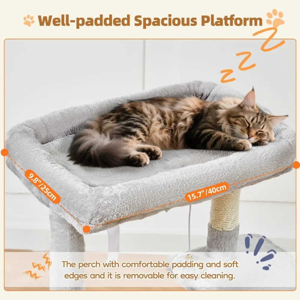 NBVCX Cat Tree With Condo And Plush Perch Indoor Cats