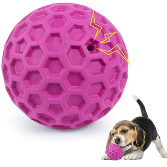 Indestructible Squeaky Dog Ball For Aggressive Chewers Cleans Teeth