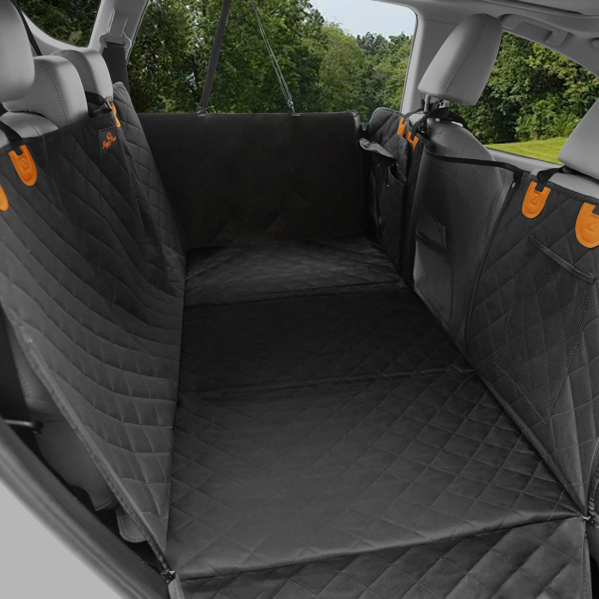Borwart Waterproof Dog Back Seat Extender And Travel Hammock Cover