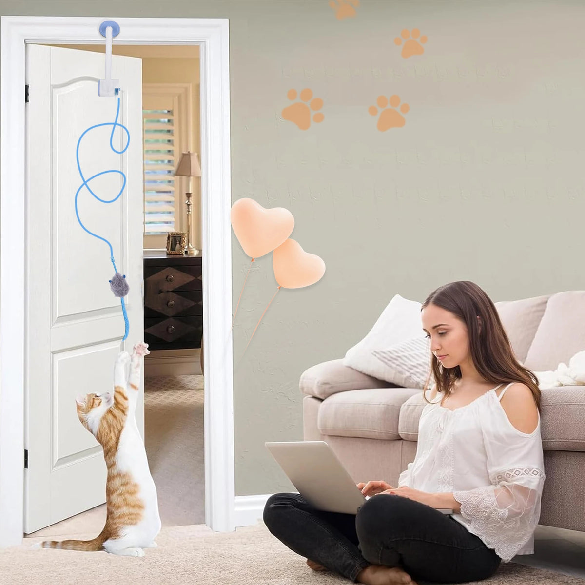 ATUOTIN Interactive Feather Teaser Toy for Cats and Kittens