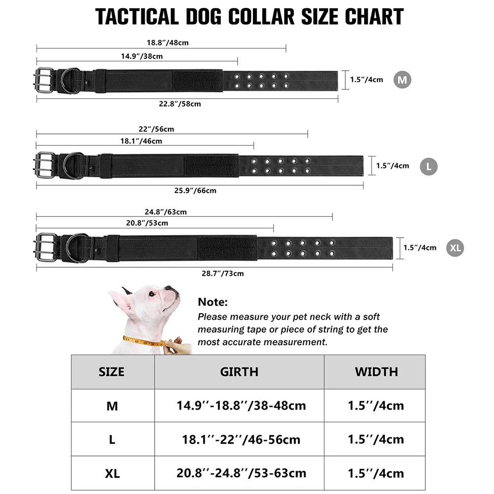 Durable Nylon Tactical Dog Collar For Active Working Pets