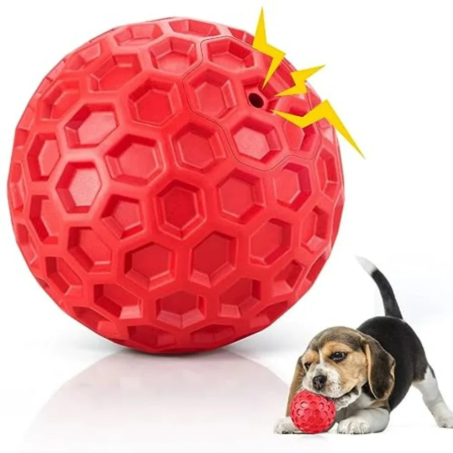 Indestructible Squeaky Dog Ball For Aggressive Chewers Cleans Teeth