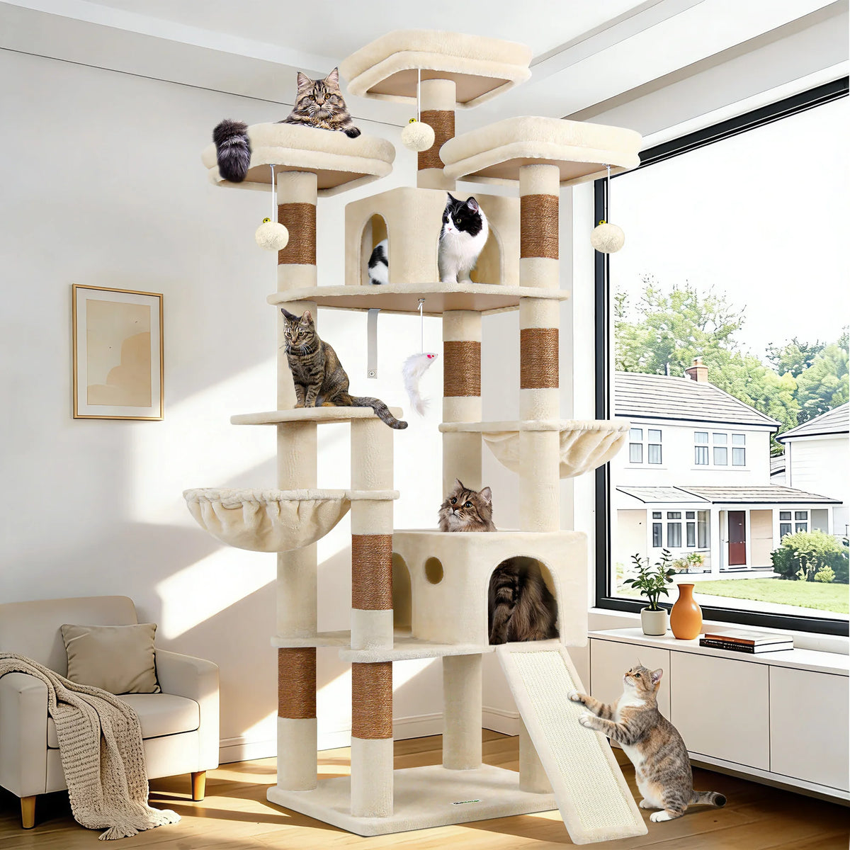 Globlazer Multi-Level Cat Tree Tower with Condos and Scratching Posts