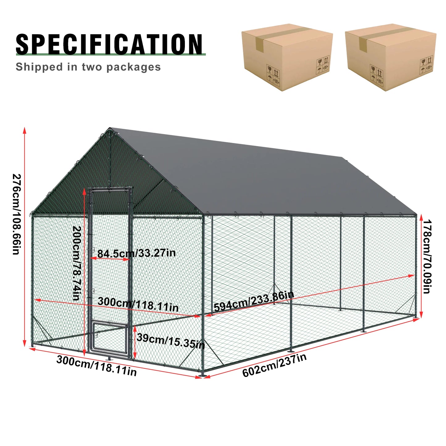 BINGOPAW Outdoor Walk In Chicken Coop With Nylon Netting
