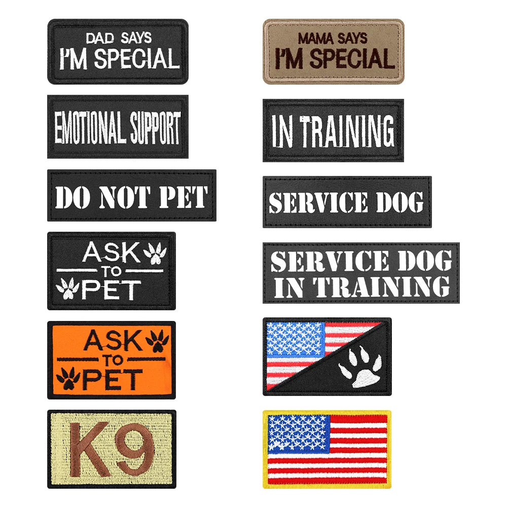 PETRAVEL Tactical Dog Harness Vest Leash Collar Patches Set